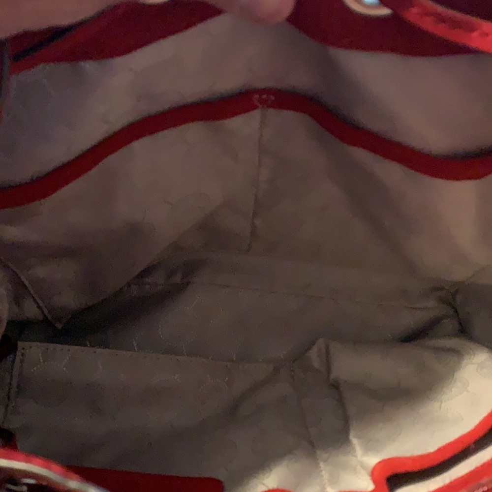 Michael Kors Red Faux Suede Purse - Picture 10 of 12